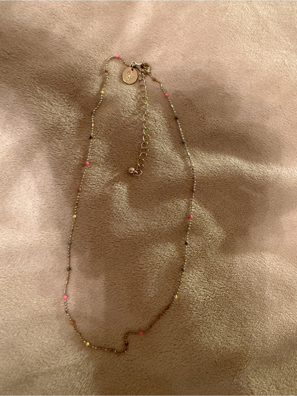 Lovisa Delicate Gold Beaded Necklace with Pink Accent Beads